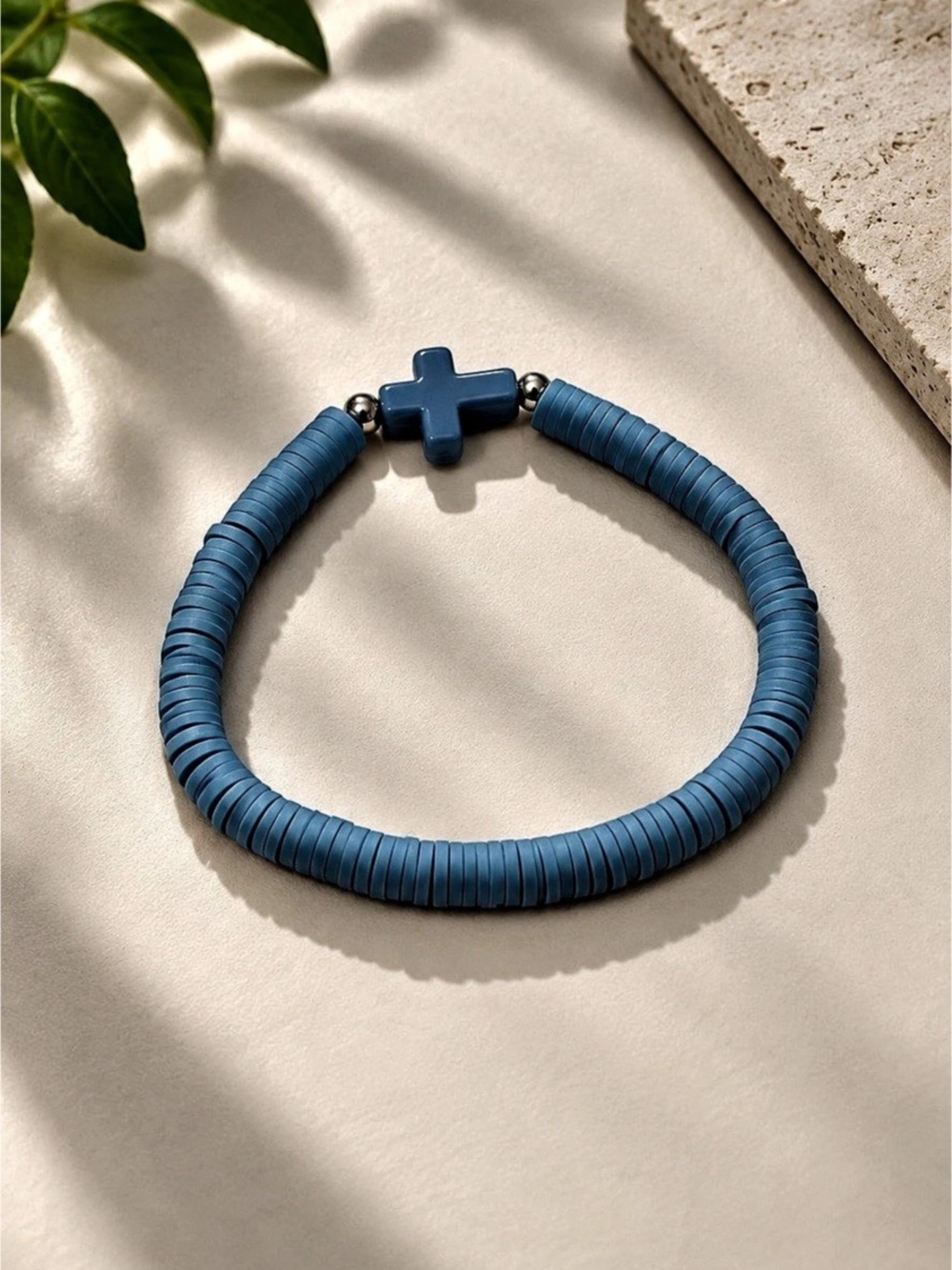 Blue Cross Bracelet